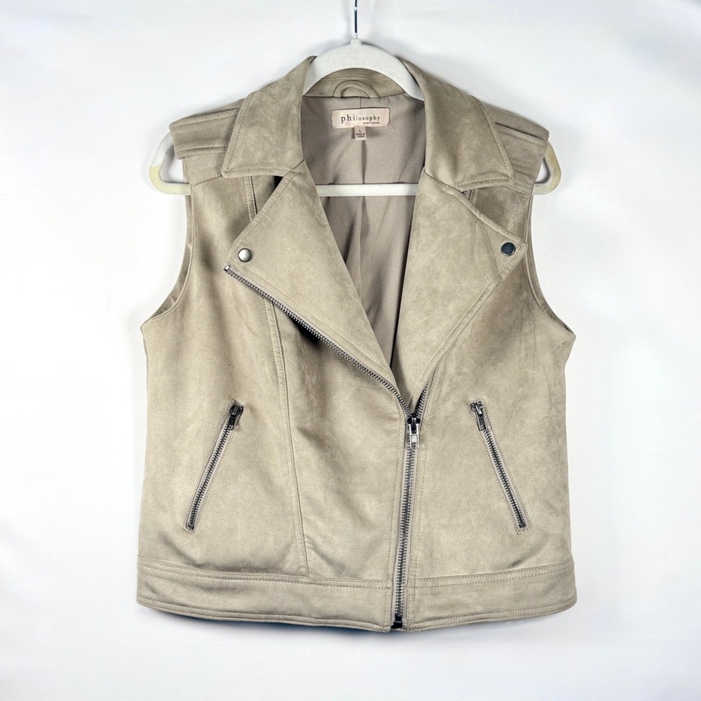 Philosophy Suede Moto Vest